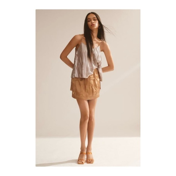 4SI3NNA Metallic Pleated Cami in Pink NWT - Picture 5 of 5